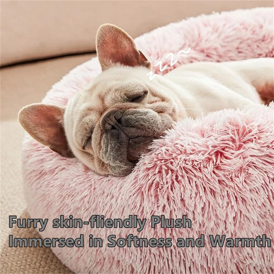 The Calming Donut Bed in use