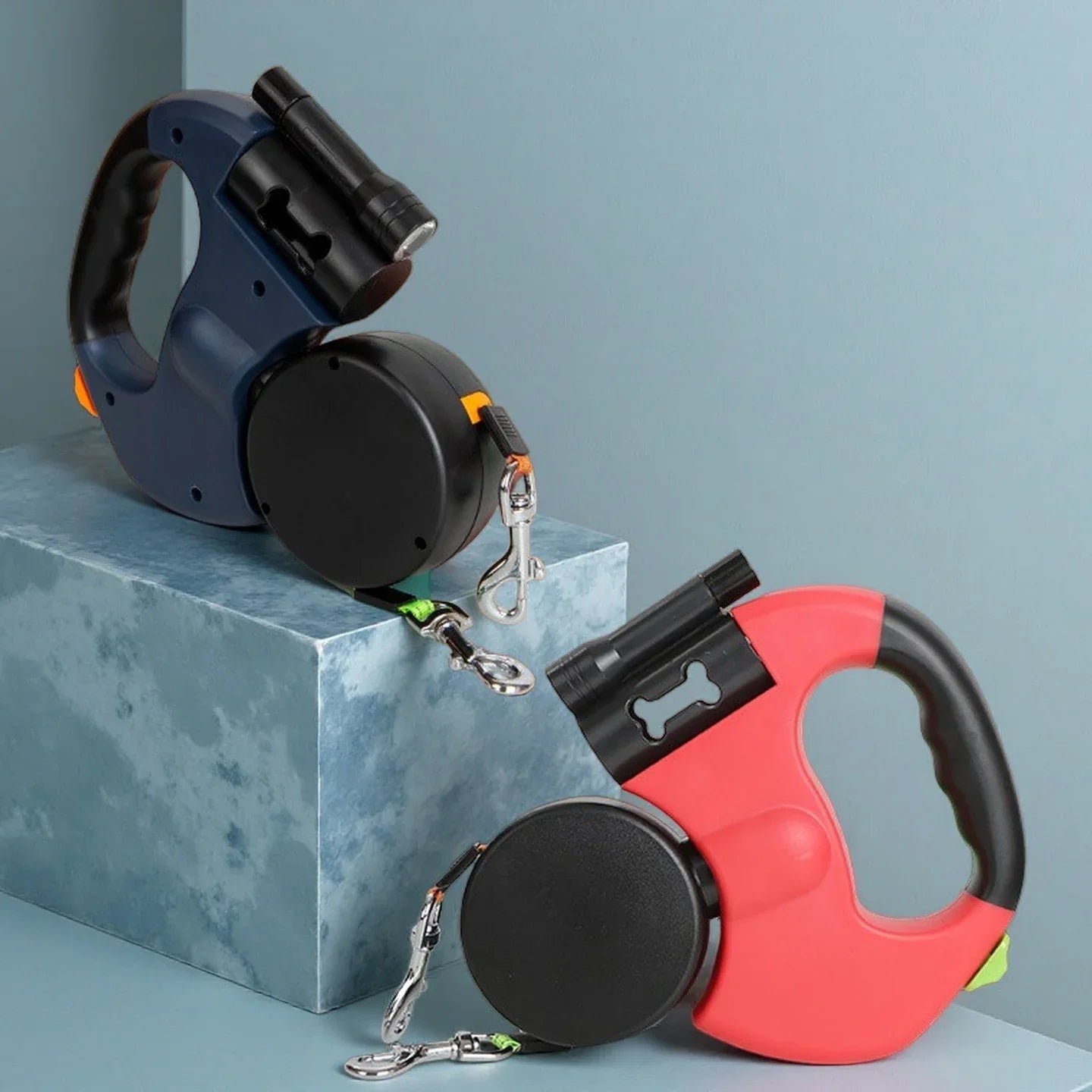 The Dual LED Leash in use